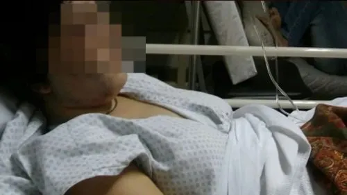 mujer internada golpeada