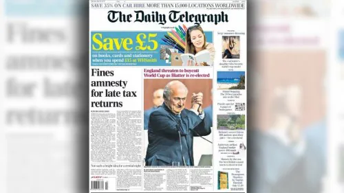 The Daily Telegraph también lo exhibió exultante