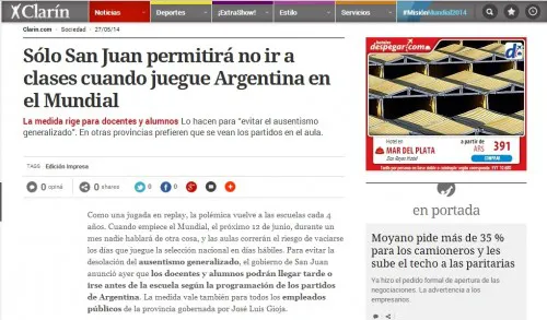 En el tapete. Los medios nacionales se hacen eco de la noticia sanjuanina que no nos deja bien parados.