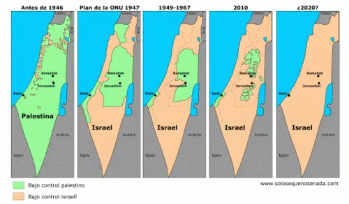 De a poco Israel se fue apoderando de tierras palestinas.