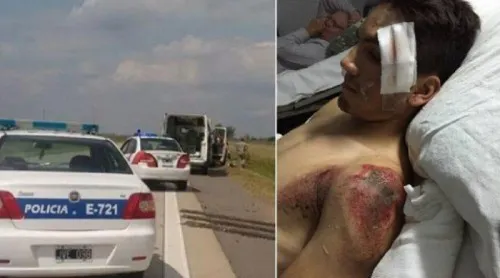 Gastón Montenegro, tras el accidente.