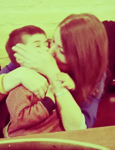 Con su sobrino Astor, el amor incondicional.