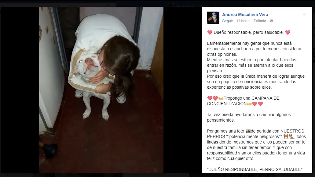 Andrea Moscheni y su pitbull