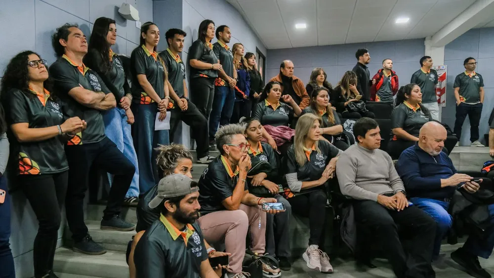 Profesores de Educación Física en sala de prensa Dante Pantuso
