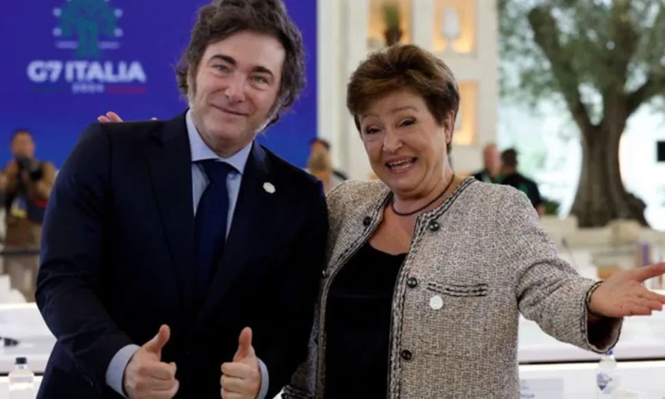 Javier Milei y Kristalina Georgieva