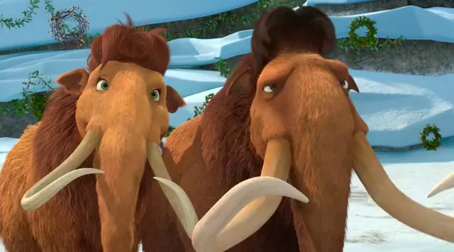 Manny y Ellie en La Era del Hielo