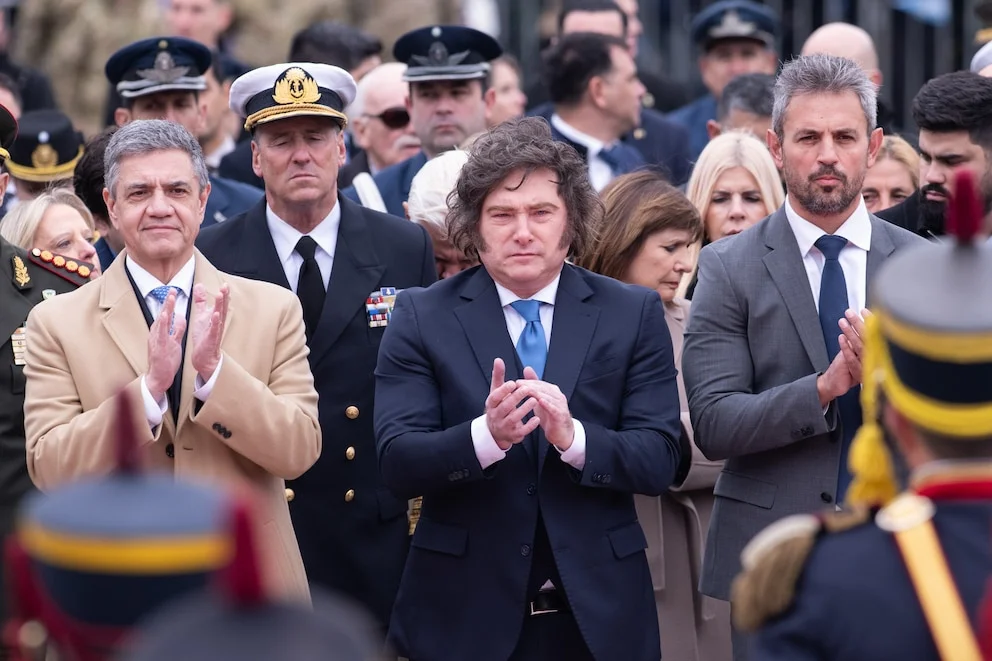 Javier Milei, JOrge Macri y Martín Menem