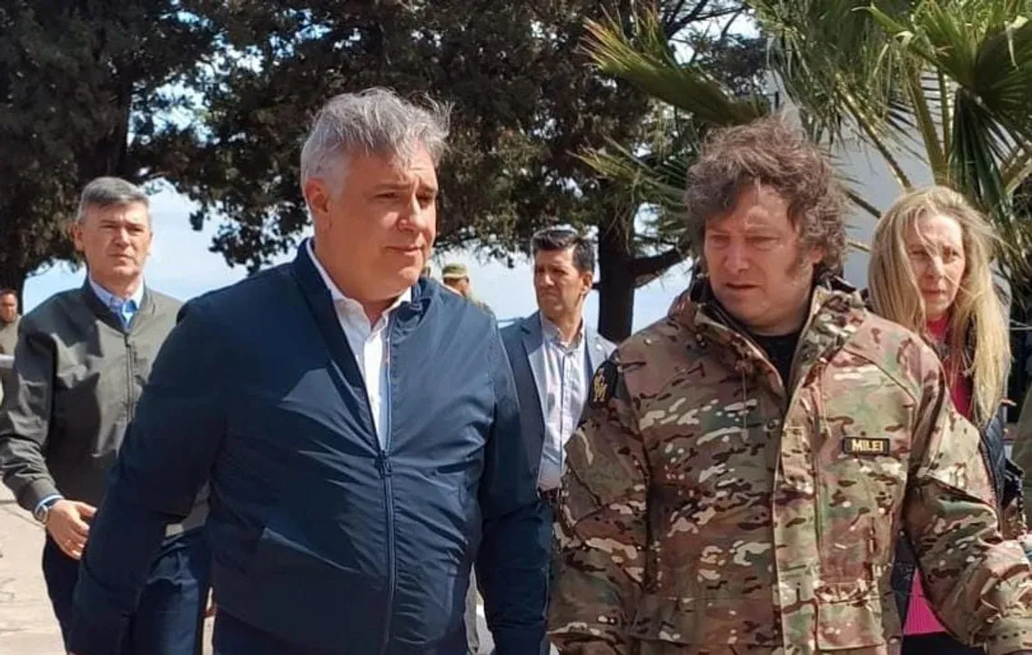 Martín Llaryora y Javier Milei