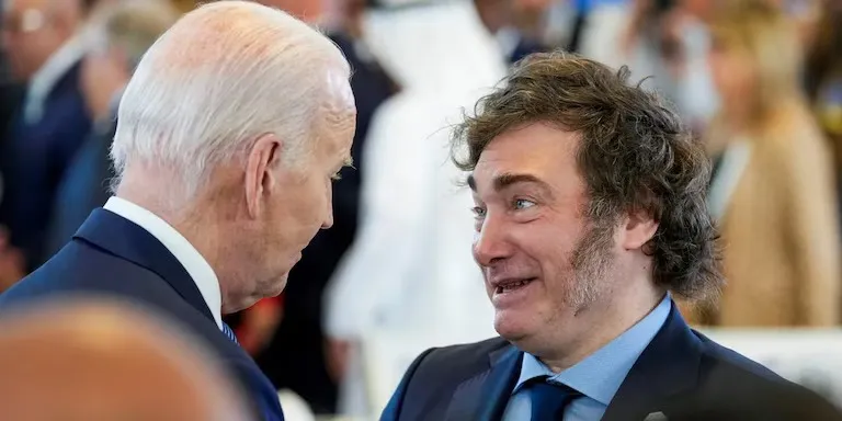 Javier Milei y Joe Biden