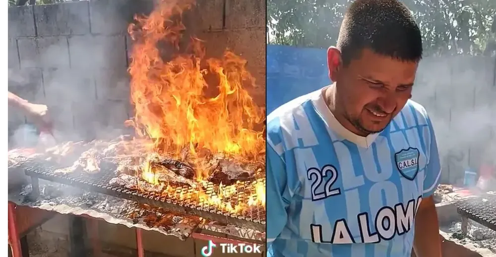 asado quemado incendio