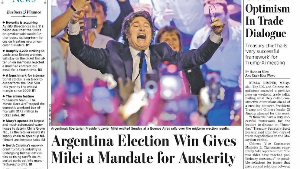 milei en the wall stret journal