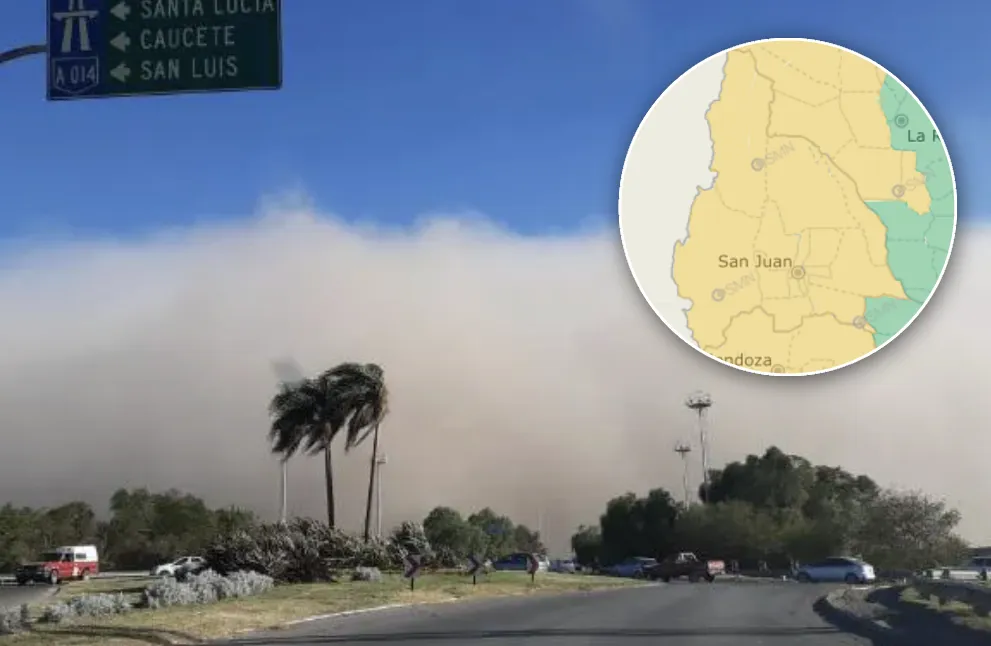 Alerta amarilla por un viento Zonda fortísimo en San Juan