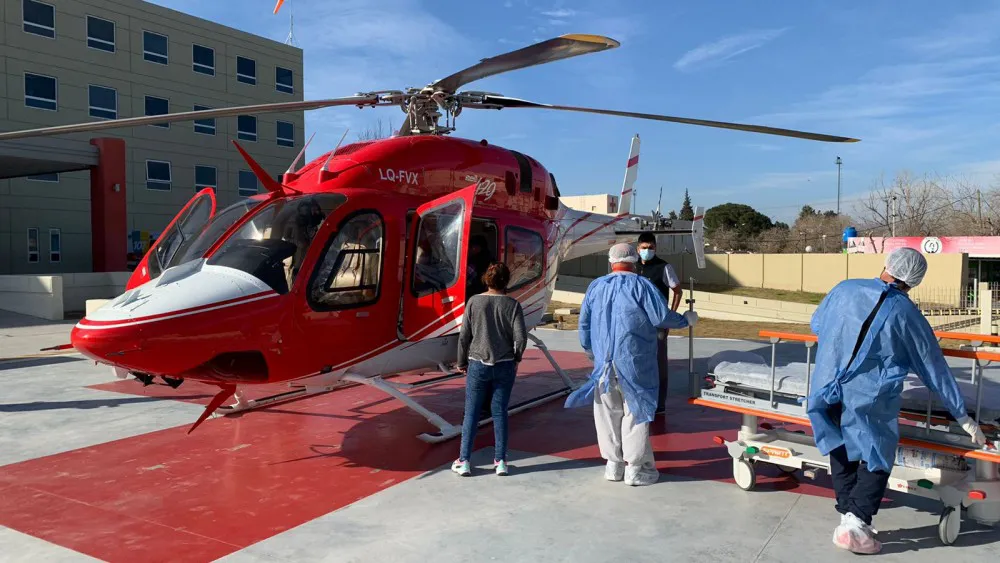 Vuelo sanitario helicóptero hospital rawson