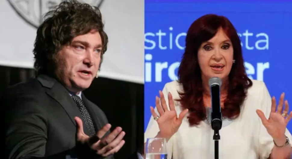 Javier Milei y Cristina Fernández