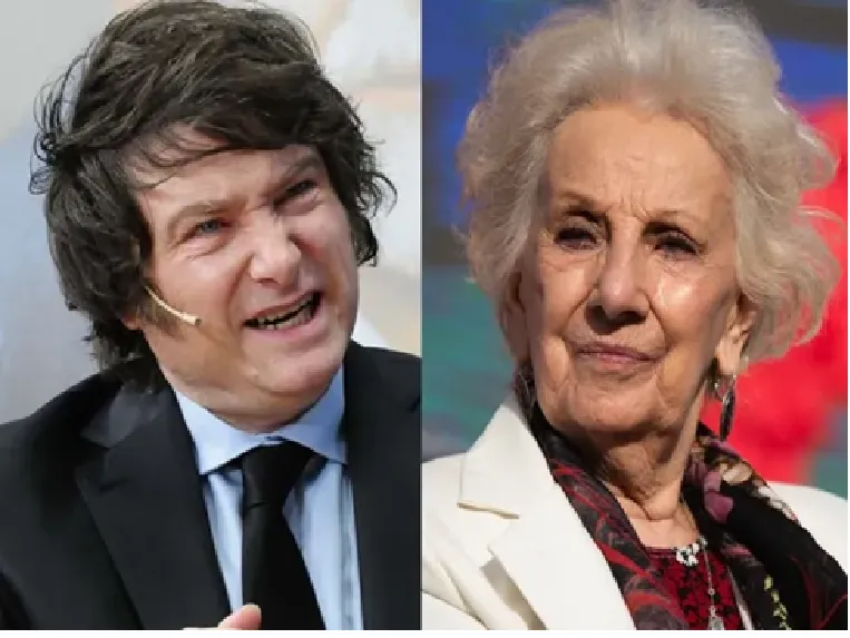 Estela de Carlotto y Javier Milei