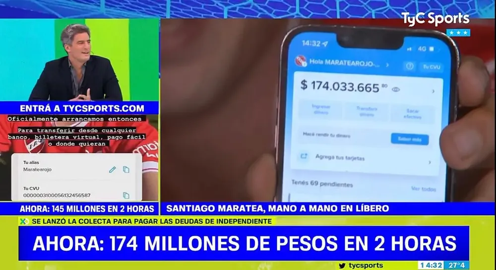 independiente recaudación 2horas