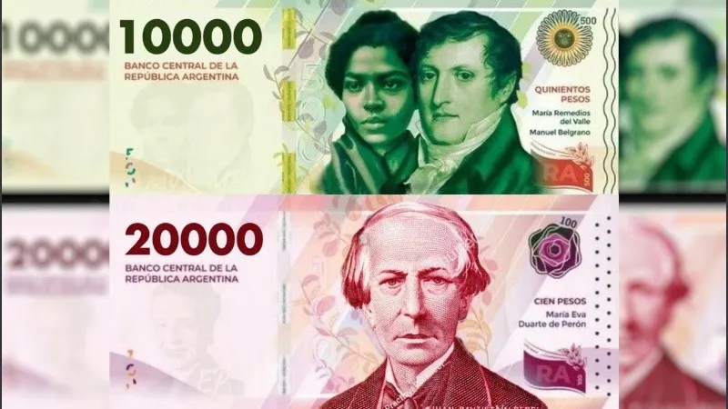 billete 10 mil y 20 mil